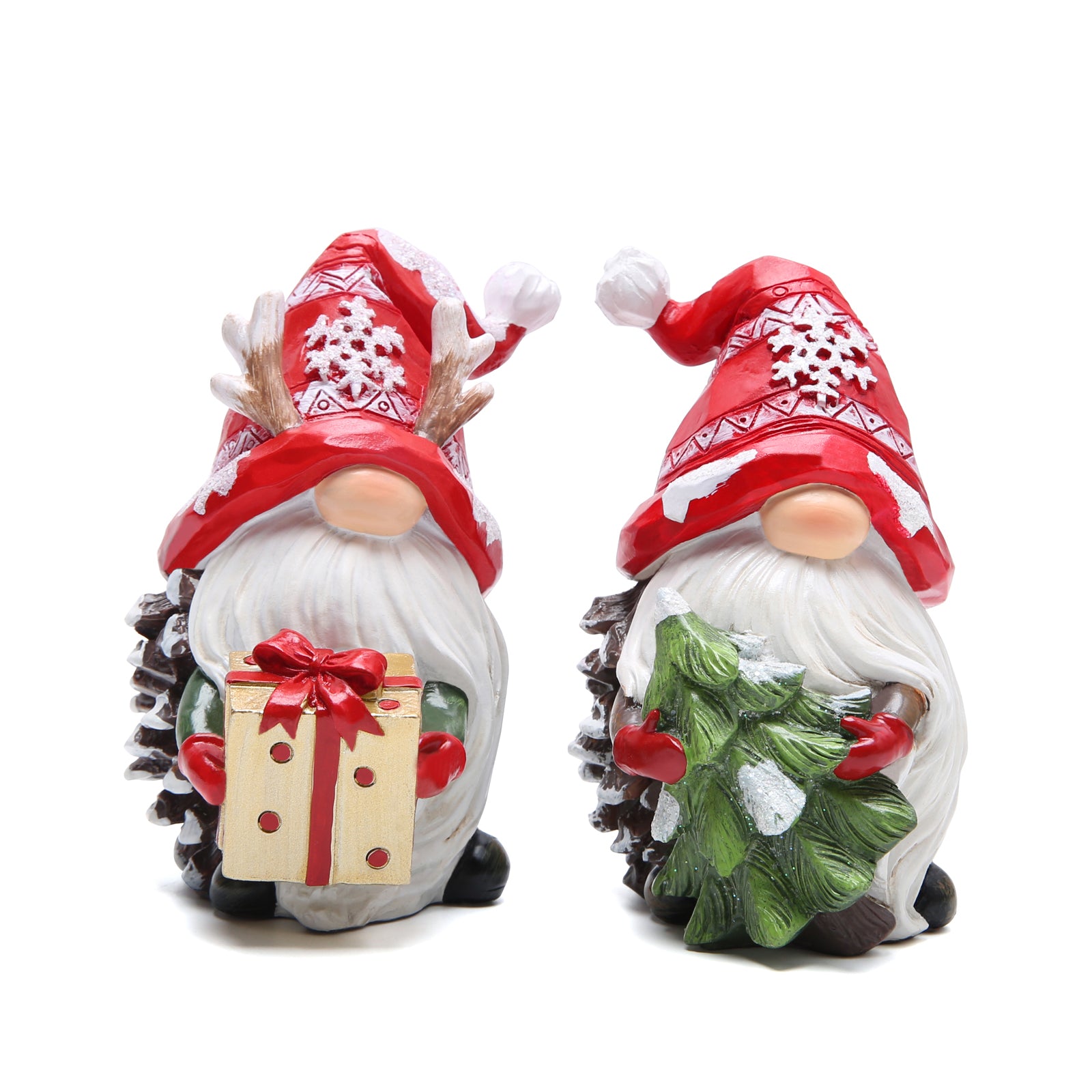 Hodao 2 PCS  Resin Gnomes Handmade Christmas Resin Gnomes