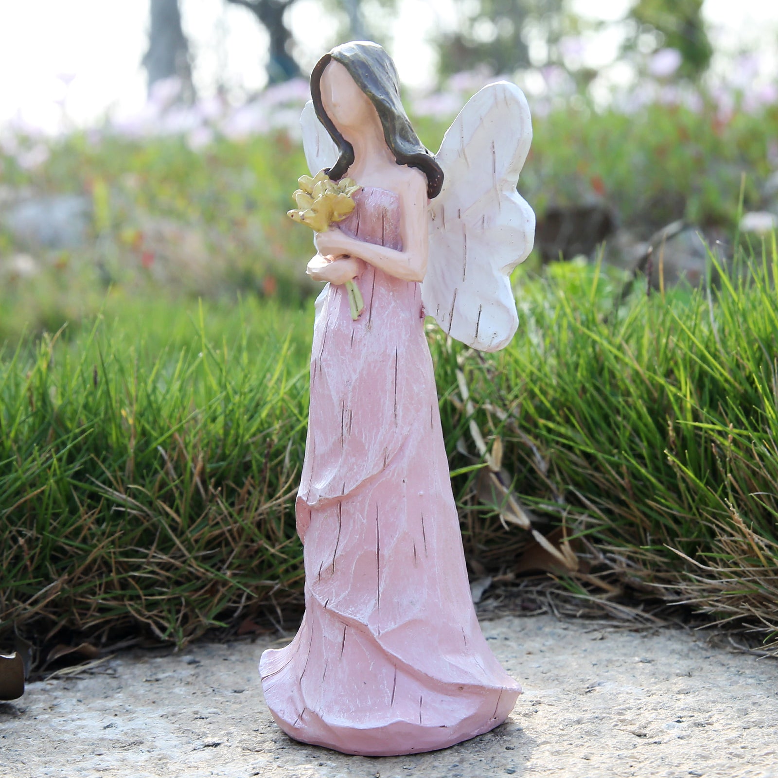 Hodao Angle Figurines Fairy Decorations (Pink Bouquet)