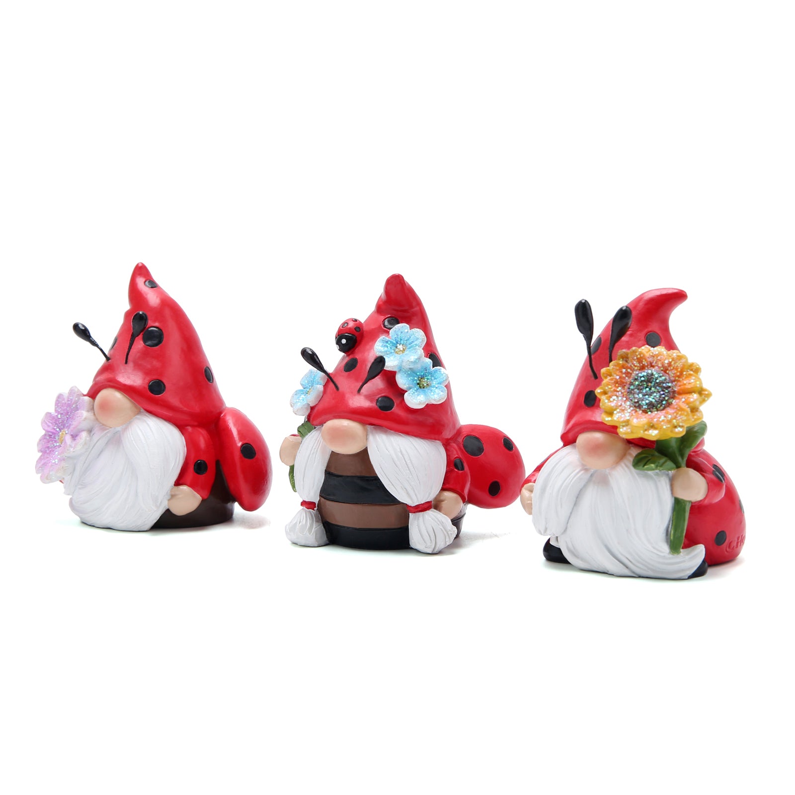 Hodao Ladybug Gnomes 3PCS Ladybug Kitchen Tiered Tray Decor