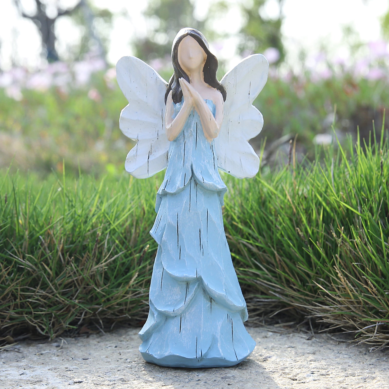 Hodao Angle Figurines Fairy Decorations (Light Blue Namaste)