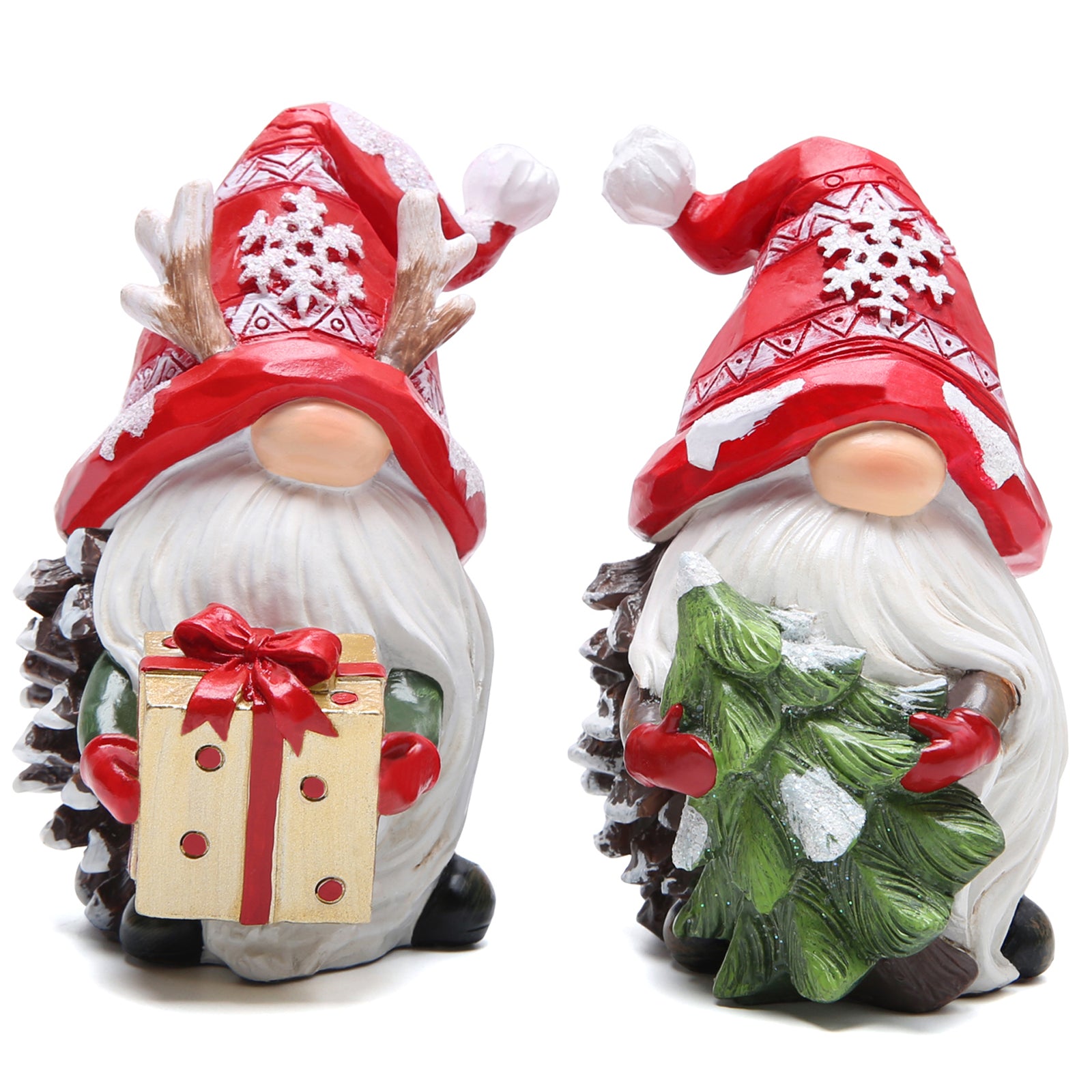 Hodao 2 PCS  Resin Gnomes Handmade Christmas Resin Gnomes