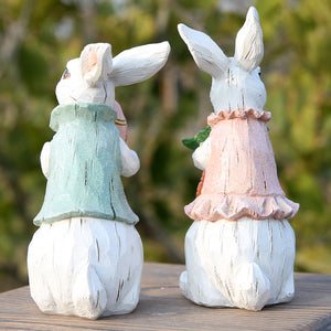 Hodao Easter Bunny Decorations Spring Home Decor Bunny Figurines