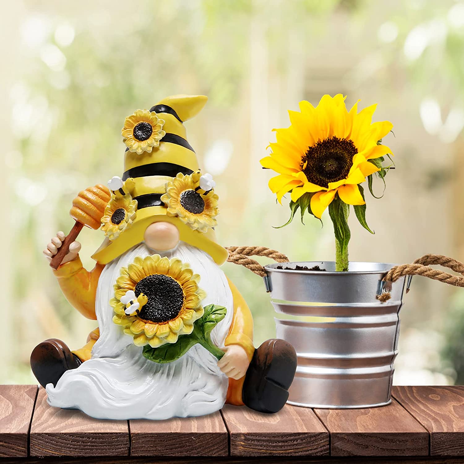 Hodao Bumble Bee Spring Garden Gnomes Decorations